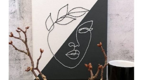 Borduren op canvas